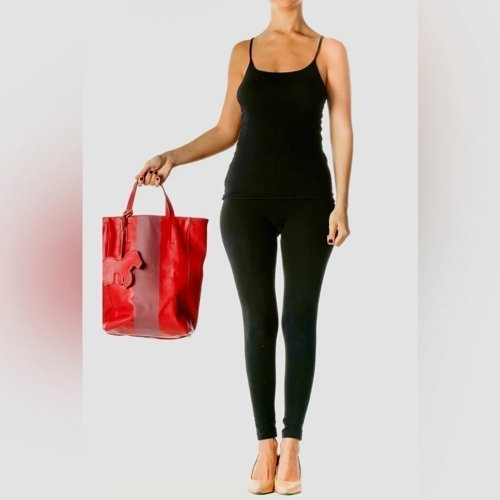 Saks Fifth Avenue Red Tote Bag with removable zebra tag NWT